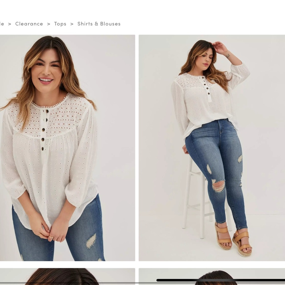 EUC Torrid Eyelet Peasant Top size 2